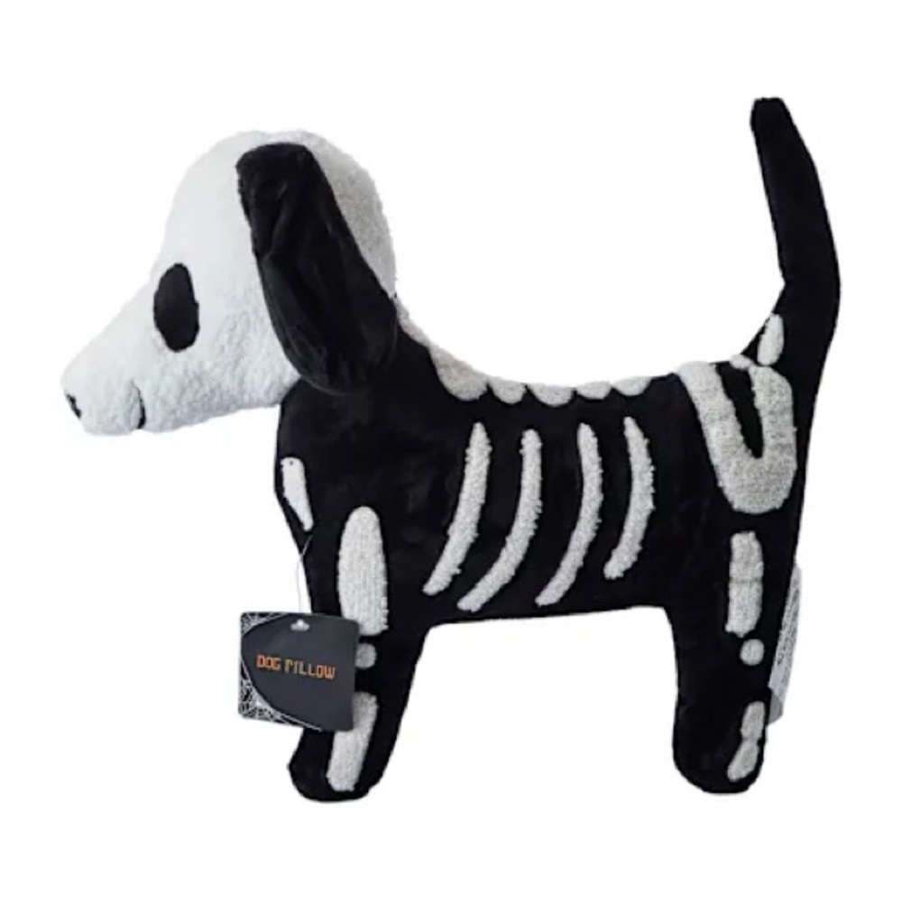 Halloween Skeleton Dog Pillow 17” X 14” NWT